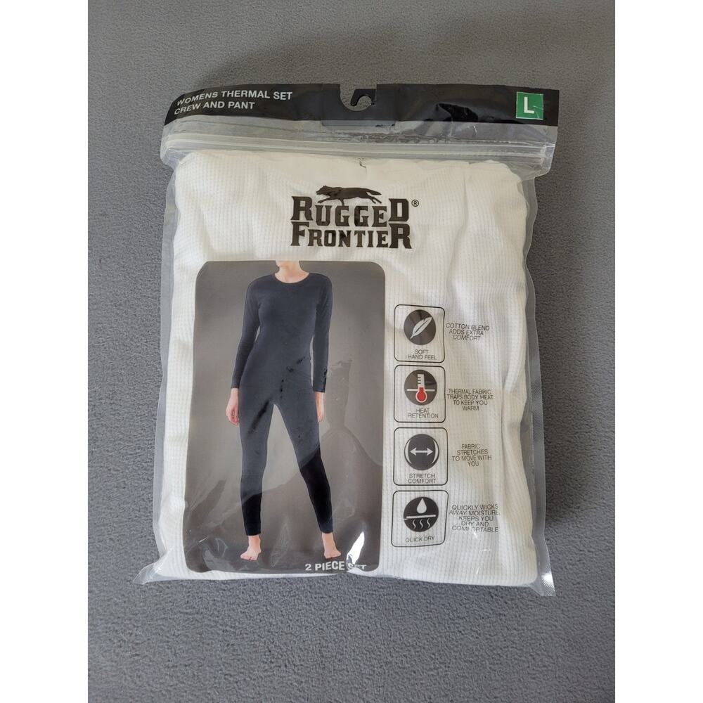 Rugged Frontier Womens Thermal Set Crew Long Sleeve Shirt & Pants Stretch Large